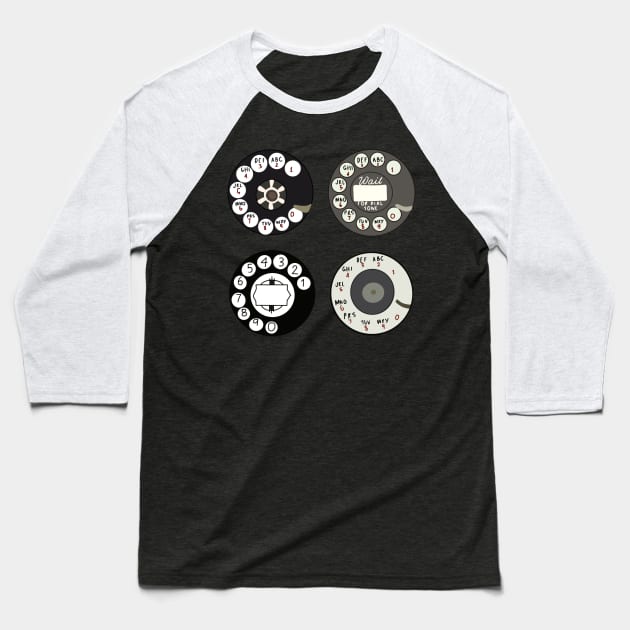 Retro Rotary Dial Baseball T-Shirt by Retrod